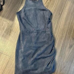 Elegant Navy Velvet Sleeveless Dress
